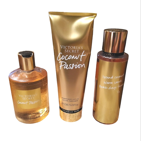 VICTORIA'S SECRET COCONUT PASSION GEL BODY WASH, BODY LOTION FRAGRANCE MIST SET - Picture 1 of 1